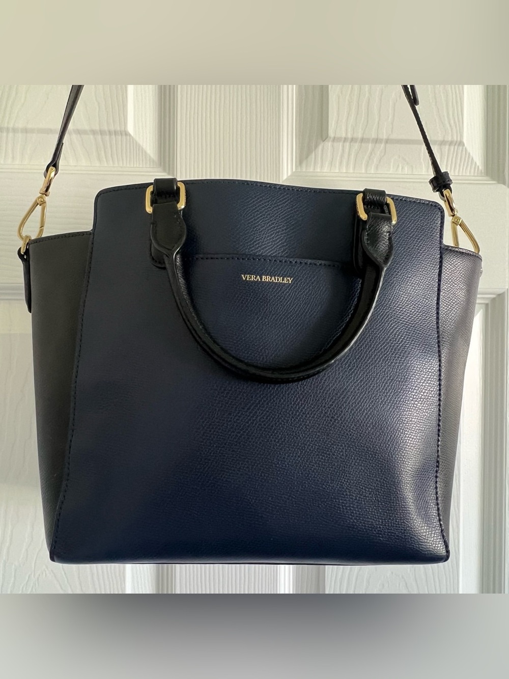 Vera Bradley Navy and Black Leather Purse - Picture 2 of 6
